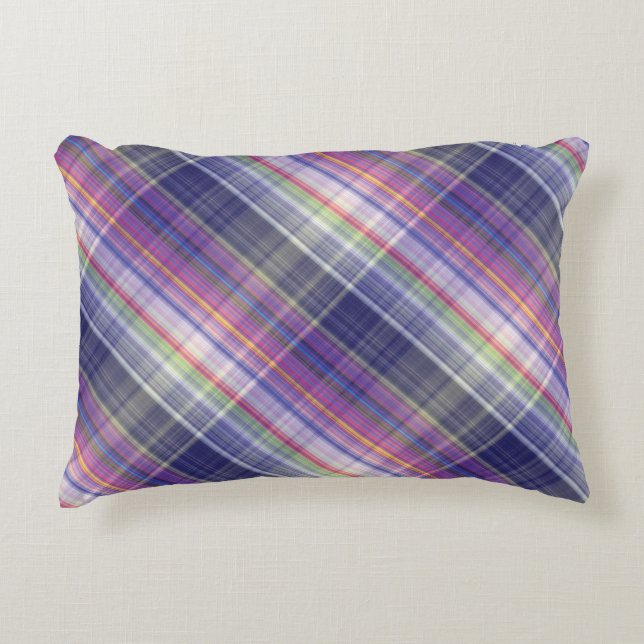 Modern Tartan Paarse Tan Plaid Pattern. Accent Kussen (Voorkant)