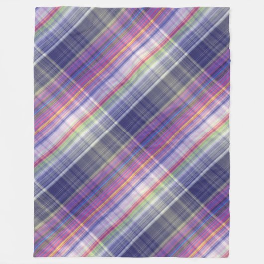 Modern Tartan Paarse Tan Plaid Pattern. Fleece Deken (Voorkant)
