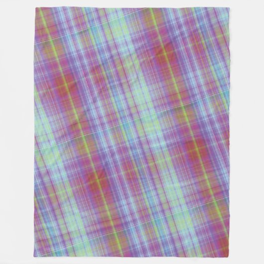 Modern Tartan Paarse Tan Plaid Pattern. indienen Fleece Deken (Voorkant)
