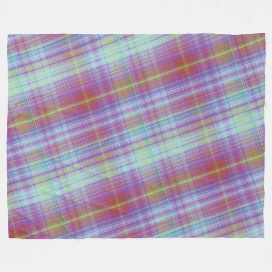 Modern Tartan Paarse Tan Plaid Pattern. indienen Fleece Deken (Voorkant (Horizontaal))