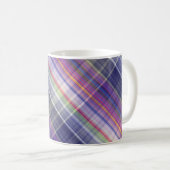 Modern Tartan Paarse Tan Plaid Pattern. Koffiemok (Voorkant rechts)