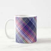 Modern Tartan Paarse Tan Plaid Pattern. Koffiemok (Links)