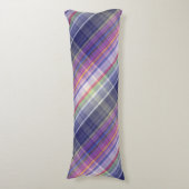 Modern Tartan Paarse Tan Plaid Pattern. Lichaamskussen (Voorkant Verticaal)