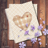Modern tartan patroon en hart bruin plakboek notitieboek