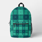 Modern Tartan Plaid Green Backpack Bedrukte Rugzak (Voorkant)