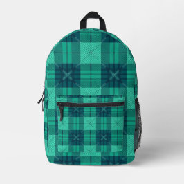 Modern Tartan Plaid Green Backpack Bedrukte Rugzak