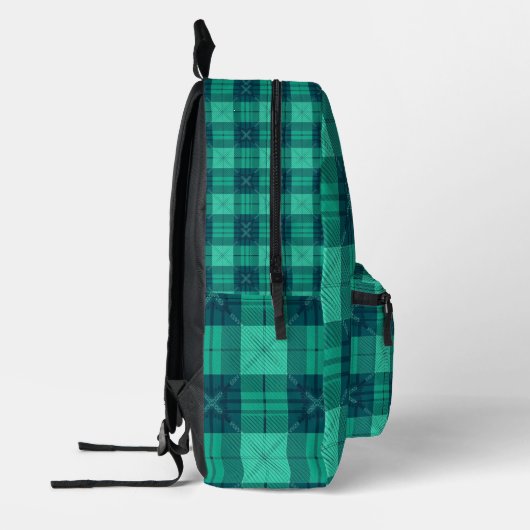 Modern Tartan Plaid Green Backpack Bedrukte Rugzak (Links)