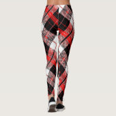 Modern Tartan Red, Black and White Leggings (Achterkant)