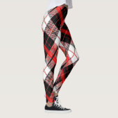 Modern Tartan Red, Black and White Leggings (Rechts)