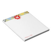 Modern Tartan Red Splash - aangepast script monogr Notitieblok (Schuin)