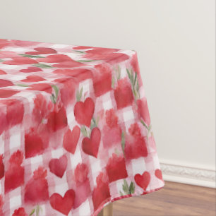 Modern Tartan rood bloemmotief Tafelkleed
