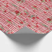 Modern Tartan rood hart patroon Cadeaupapier (Hoek)