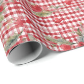 Modern Tartan rood hart patroon Cadeaupapier (Rol Hoek)