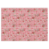 Modern Tartan rood hart patroon Tafelkleed (Voorkant (Horizontaal))
