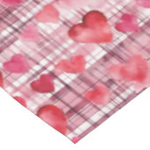 Modern Tartan rood hart patroon Tafelkleed (Gekanteld)