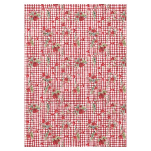 Modern Tartan rood hart patroon Tafelkleed (Voorkant)