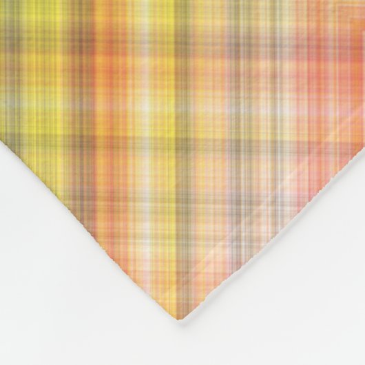 Modern Tartan Sinaasappel Groen Tan Plaid Pattern. Fleece Deken (Hoek)