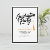 Modern Tassel Graduation Party Invitation Kaart (Staand voorkant)