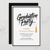 Modern Tassel Graduation Party Invitation Kaart (Voorkant / Achterkant)