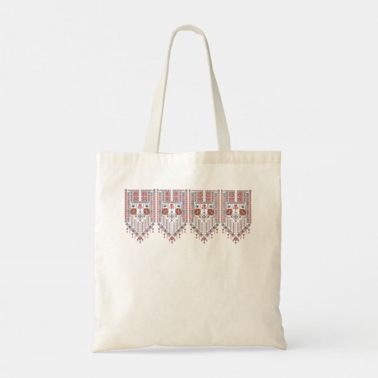 Modern Tatreez Patroon Palestijns Kunstwerk Tote Bag (Achterkant)