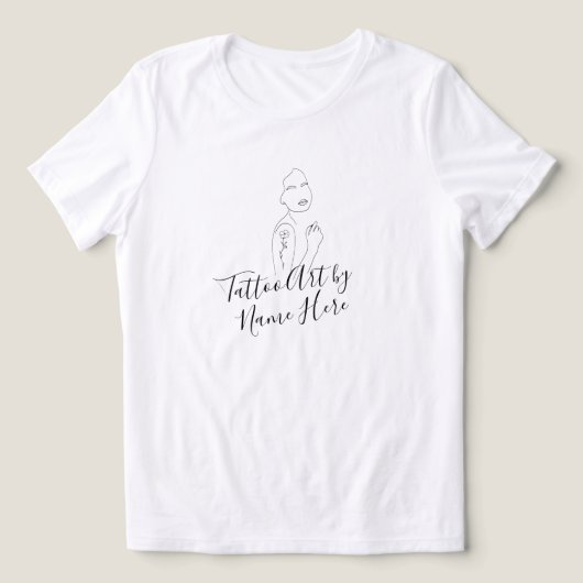 Modern Tattoo ART script Signature Tri-Blend Shirt (Design voorkant)