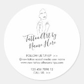 Modern Tattoo ART script typography Ronde Sticker (Voorkant)