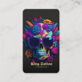 Modern Tattoo Artiest Monogram Zwart Goud Visitekaartje (Voorkant)