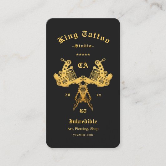 Modern Tattoo Artiest Tattoo Studio Zwart Visitekaartje (Voorkant)