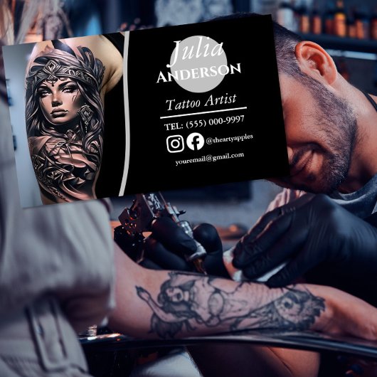 Modern tattoo Artist Business Magnetisch Visitekaartje