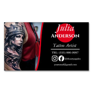 Modern tattoo Artist Business Magnetisch Visitekaartje