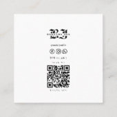 Modern Tattoo Artist Gold Script Monogram Vierkante Visitekaartje (Achterkant)