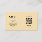 Modern Tattoo Artist Monogram Elegant Peach Visitekaartje (Achterkant)