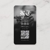 Modern Tattoo Artist Monogram Foto Zwart Wit Visitekaartje (Achterkant)