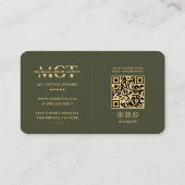 Modern Tattoo Artist Monogram Tattoos Army Green Visitekaartje (Achterkant)