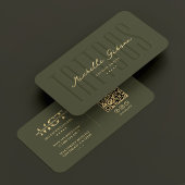 Modern Tattoo Artist Monogram Tattoos Army Green Visitekaartje