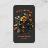 Modern Tattoo Artist Monogram Zwart Sinaasappel sc Visitekaartje (Voorkant)