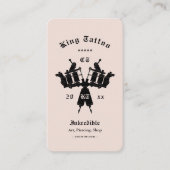 Modern Tattoo Artist Sand Monogram Visitekaartje (Voorkant)