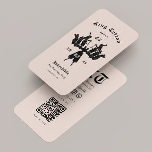 Modern Tattoo Artist Sand Monogram Visitekaartje