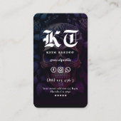 Modern Tattoo Artist Skull Goth Blue Purple Visitekaartje (Achterkant)