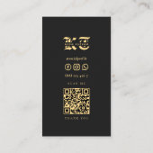 Modern Tattoo Artist Skull Monogram Zwart Goud Visitekaartje (Achterkant)