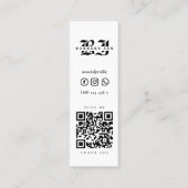 Modern Tattoo Artist Skull Rozen Zwart Mini Visitekaartje (Achterkant)