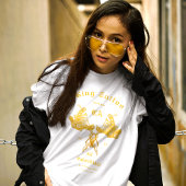 Modern Tattoo Artist State Custom Naam Wit Goud T-shirt