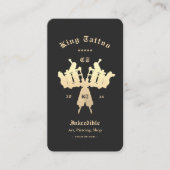 Modern Tattoo Artist Studio Monogram Gold QR Visitekaartje (Voorkant)