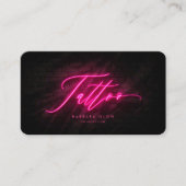 Modern Tattoo Artist Tattoo Shop Neon Pink Visitekaartje (Voorkant)
