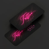 Modern Tattoo Artist Tattoo Shop Neon Pink Visitekaartje
