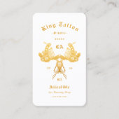 Modern Tattoo Artist Tattoo Studio Wit Goud Visitekaartje (Voorkant)