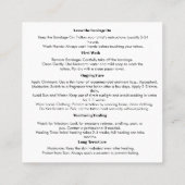 Modern tattoo Artist Zakelijke nazorg Vierkante Visitekaartje (Achterkant)