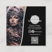 Modern tattoo Artist Zakelijke nazorg Vierkante Visitekaartje (Voorkant)