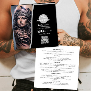 Modern tattoo Artist Zakelijke nazorg Vierkante Visitekaartje