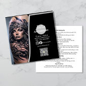 Modern tattoo Artist Zakelijke nazorg Vierkante Visitekaartje